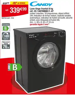 Cora x Carrefour Candy Lave-linge frontal 8 kg offre