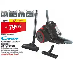 Cora x Carrefour CANDY Aspirateur traineau sans sac offre