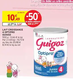 Intermarché GUIGOZ LAIT CROISSANCE 4 OPTIPRO offre