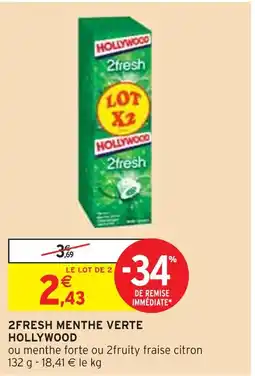 Intermarché HOLLYWOOD 2FRESH MENTHE VERTE offre