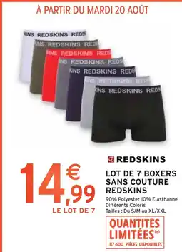 Intermarché REDSKINS LOT DE 7 BOXERS SANS COUTURE offre