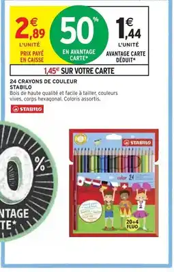 Intermarché STABILO 24 CRAYONS DE COULEUR offre