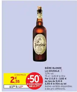 Intermarché LA GOUDALE BIÈRE BLONDE offre