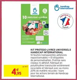 Intermarché HANDICAP INTERNATIONAL KIT PROTEGE-LIVRES UNIVERSELS offre