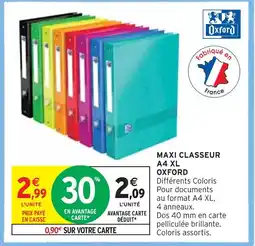 Intermarché OXFORD MAXI CLASSEUR A4 XL offre