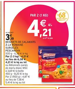 Intermarché PESCANOVA BEIGNETS DE CALAMARS À LA ROMAINE SURGELÉS offre