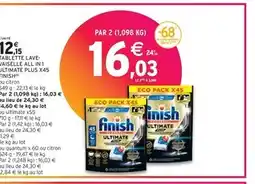 Intermarché FINISH TABLETTE LAVEVAISELLE ALL IN 1 ULTIMATE PLUS X45(b) offre