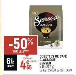 Spar SENSEO DOSETTES DE CAFÉ CLASSIQUE offre