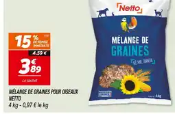 Netto NETTO MÉLANGE DE GRAINES POUR OISEAUX offre