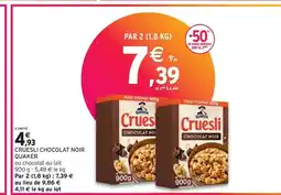 Intermarché QUAKER CRUESLI CHOCOLAT NOIR offre