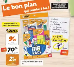 Netto BIC KIT SCOLAIRE RENTRÉE DES CLASSES offre