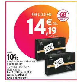 Intermarché CARTE NOIRE CAFÉ MOULU CLASSIQUE offre