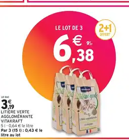 Intermarché VITAKRAFT LITIÈRE VERTE AGGLOMÉRANTE offre