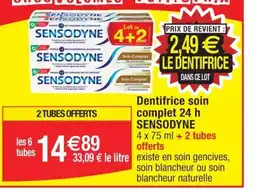 Cora x Carrefour Dentifrice soin complet 24 h SENSODYNE offre