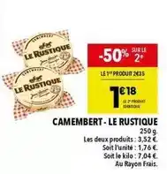 Supeco Le rustique - camembert offre