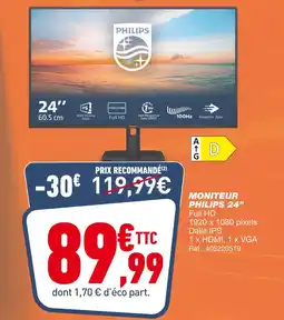 Bureau Vallée PHILIPS Moniteur 24 offre