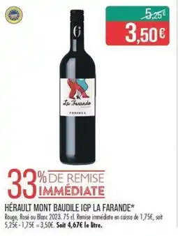 Match HÉRAULT MONT BAUDILE IGP LA FARANDE offre