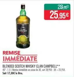 Match BLENDED SCOTCH WHISKY CLAN CAMPBELL offre