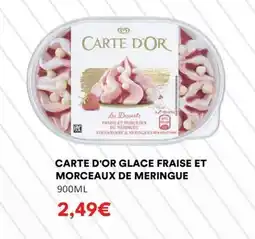 Hmarket CARTE D'OR GLACE FRAISE ET MORCEAUX DE MERINGUE offre