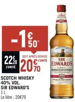 Casino Shop SCOTCH WHISKY 40% VOL. SIR EDWARD'S offre