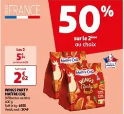 Auchan WINGS PARTY MAÎTRE COQ offre