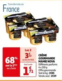 Auchan CRÈME GOURMANDE MAMIE NOVA Différents parfums 4x150g offre