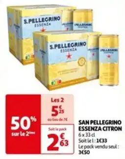 Auchan SAN PELLEGRINO ESSENZA CITRON 6x33cl offre