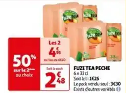 Auchan FUZE TEA PECHE 6x33d offre