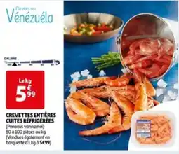 Auchan CREVETTES ENTIÈRES CUITES RÉFRIGÉRÉES offre