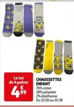 Auchan CHAUSSETTES ENFANT offre