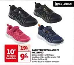Auchan BASKET ENFANT OU ADULTE INEXTENSO offre
