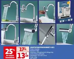 Auchan ADAPTATEUR POUR ROBINET 4 EN 1 offre