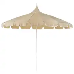 Jardiland Parasol de Jardin Beige en Tissu Polyester Aluminium 245 cm Moderne et Elégant offre