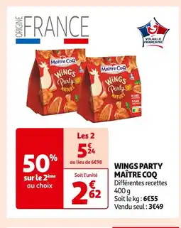 Auchan Supermarché MAÎTRE COQ WINGS PARTY offre