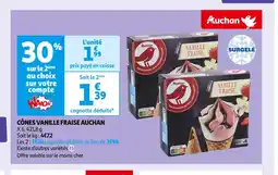 Auchan Supermarché AUCHAN CÔNES VANILLE FRAISE offre