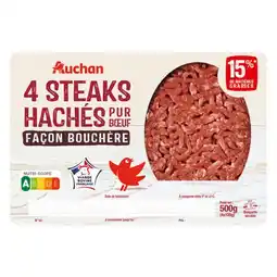 Auchan Steaks Hachés Pur Bœuf Façon Bouchère Auchan offre