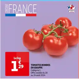 Auchan Supermarché TOMATES RONDES EN GRAPPE offre