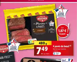 Lidl 4 pavés de bœuf (2) offre