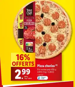Lidl Pizza Chorizo offre
