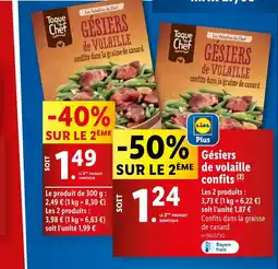Lidl Gesiers de VOLAILLE confits offre