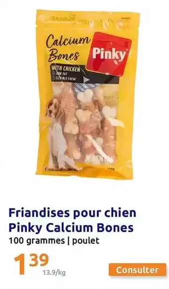 Action Friandises pour chien pinky calcium bones offre