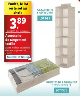 Lidl Accessoire de rangement textile offre