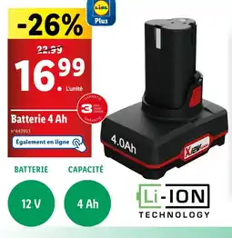 Lidl Batterie 4 Ah offre