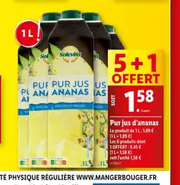 Lidl Pur jus d'ananas offre