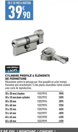 Brico Cash CYLINDRE PROFILÉ 6 ÉLÉMENTS offre