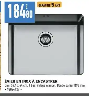 Brico Cash ÉVIER EN INOX À ENCASTRER offre