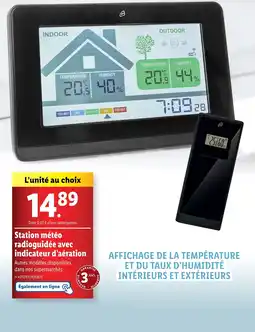 Lidl Station météo radioguidée avec indicateur d'aération offre