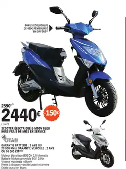 E.Leclerc L'Auto SCOOTER ÉLECTRIQUE E-MOOV BLEU offre