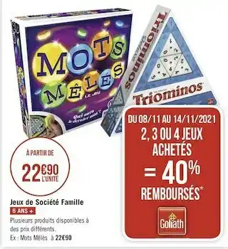 Géant Casino Goliath jeux de société famille offre