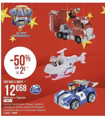 Géant Casino Paw patrol / spin master véhicule + figurine offre